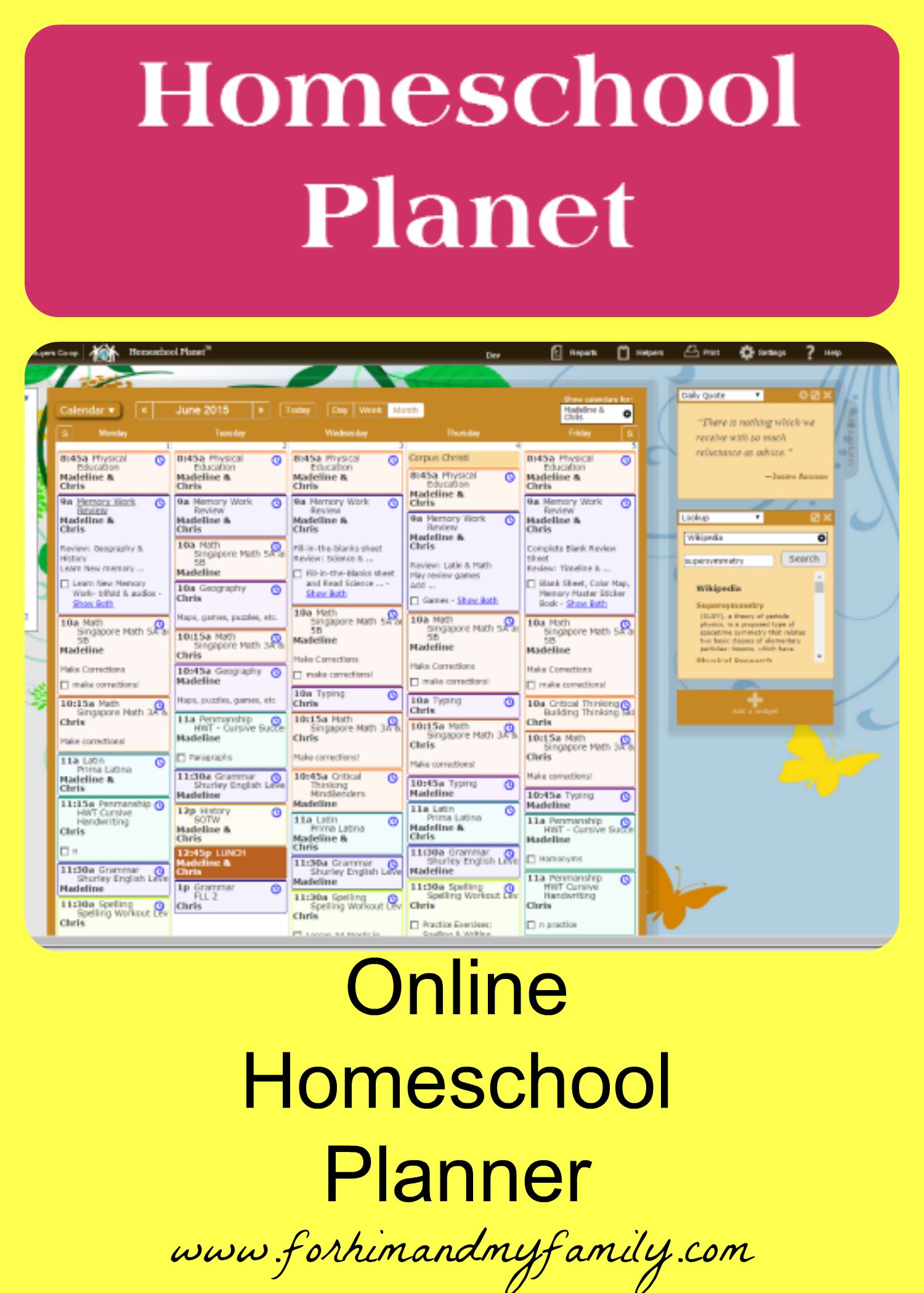 Online Homeschool Planner
